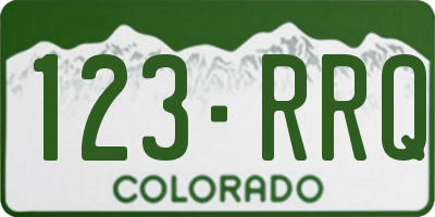 CO license plate 123RRQ