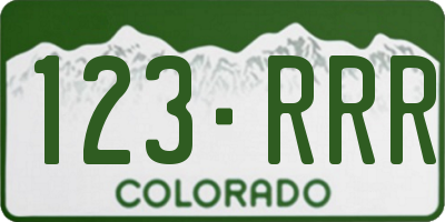 CO license plate 123RRR