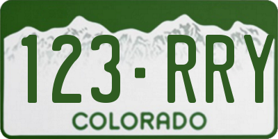 CO license plate 123RRY