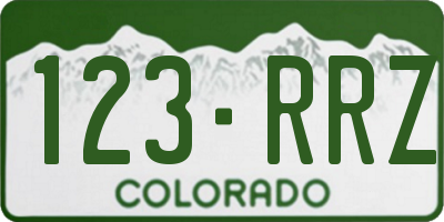 CO license plate 123RRZ