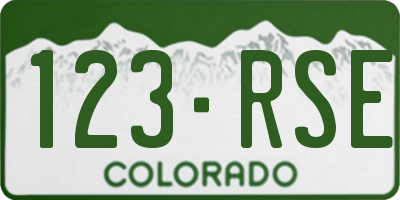 CO license plate 123RSE
