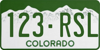 CO license plate 123RSL
