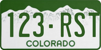 CO license plate 123RST