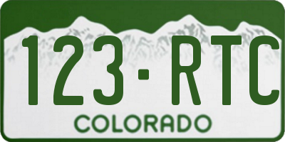CO license plate 123RTC