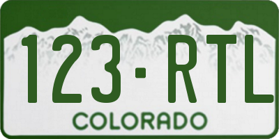 CO license plate 123RTL