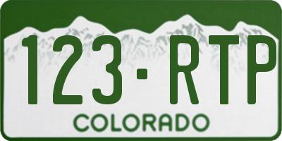 CO license plate 123RTP
