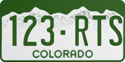 CO license plate 123RTS