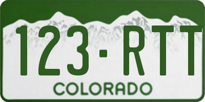 CO license plate 123RTT