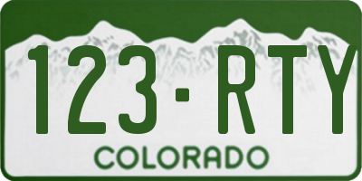 CO license plate 123RTY