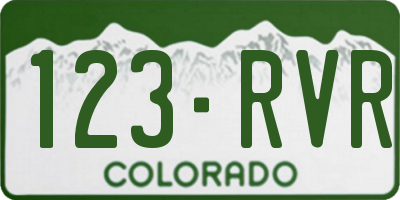 CO license plate 123RVR