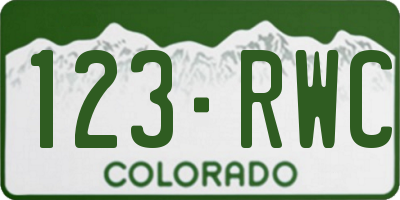 CO license plate 123RWC
