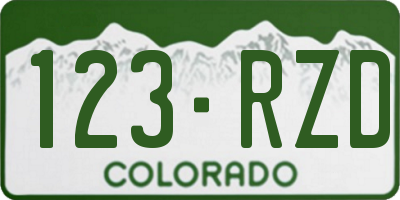 CO license plate 123RZD