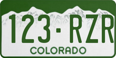 CO license plate 123RZR