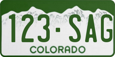 CO license plate 123SAG