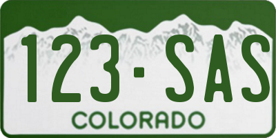 CO license plate 123SAS