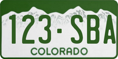 CO license plate 123SBA