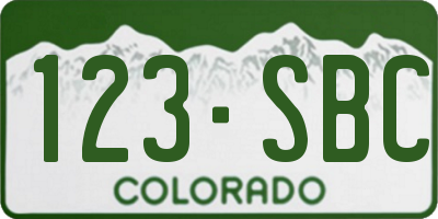 CO license plate 123SBC