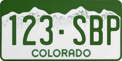 CO license plate 123SBP