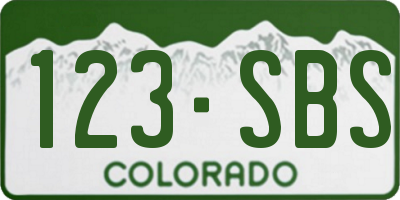 CO license plate 123SBS