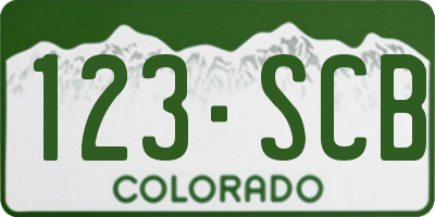 CO license plate 123SCB