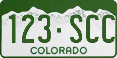 CO license plate 123SCC