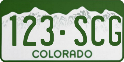 CO license plate 123SCG