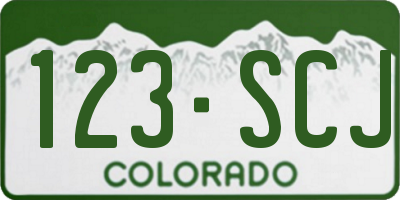 CO license plate 123SCJ