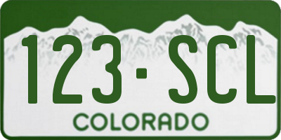 CO license plate 123SCL