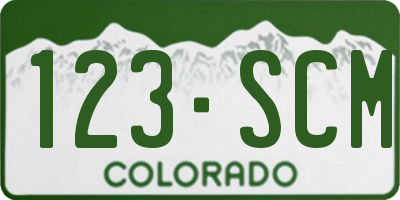CO license plate 123SCM