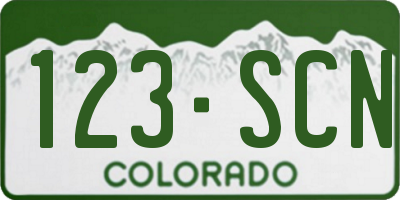 CO license plate 123SCN