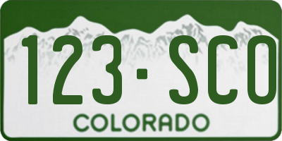 CO license plate 123SCO