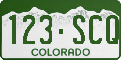CO license plate 123SCQ
