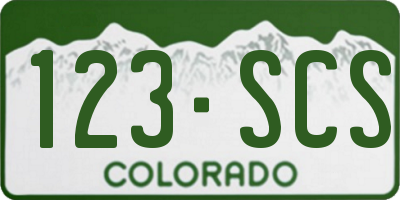 CO license plate 123SCS