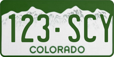 CO license plate 123SCY