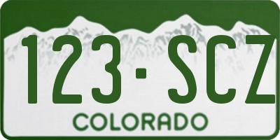 CO license plate 123SCZ