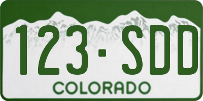 CO license plate 123SDD