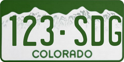 CO license plate 123SDG