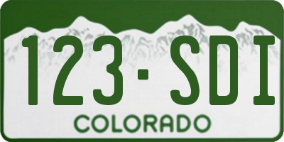 CO license plate 123SDI