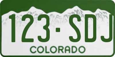 CO license plate 123SDJ