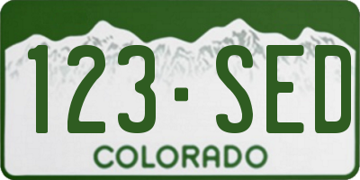 CO license plate 123SED