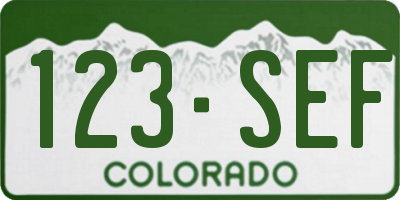 CO license plate 123SEF
