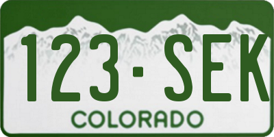 CO license plate 123SEK
