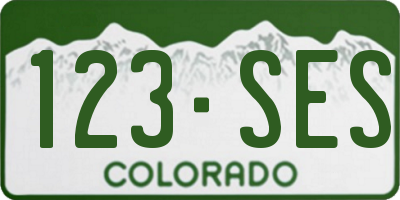 CO license plate 123SES