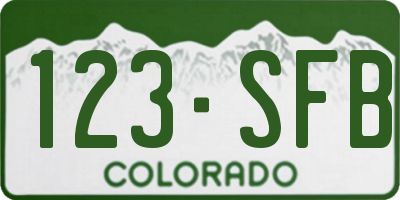 CO license plate 123SFB