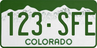 CO license plate 123SFE