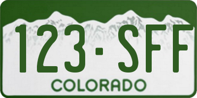 CO license plate 123SFF
