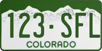 CO license plate 123SFL