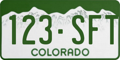 CO license plate 123SFT