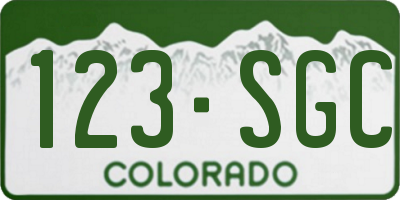 CO license plate 123SGC