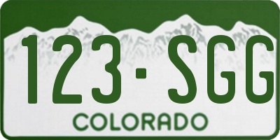 CO license plate 123SGG